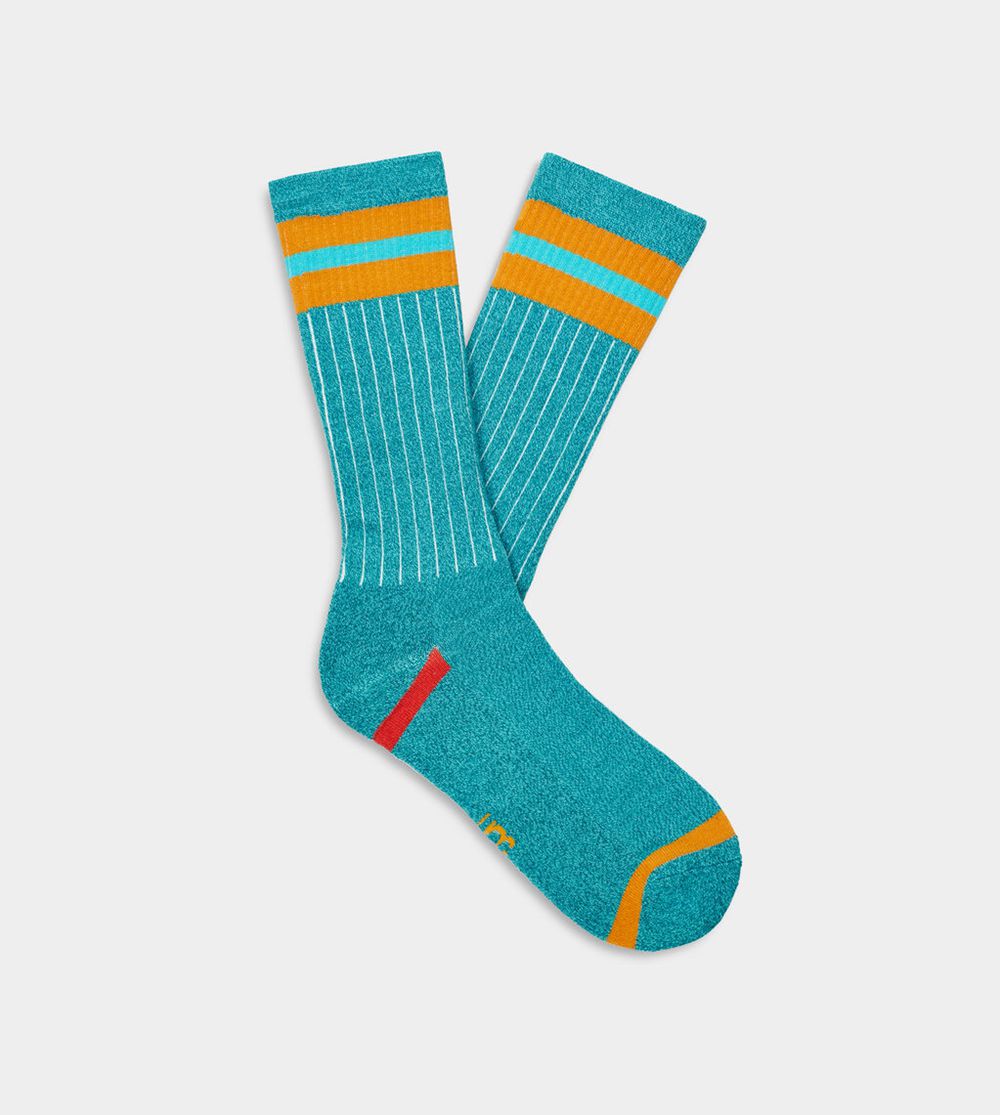 Ugg Socks Canada - Ugg Men's Noel Three Stripe Crew Marina Blue Multi